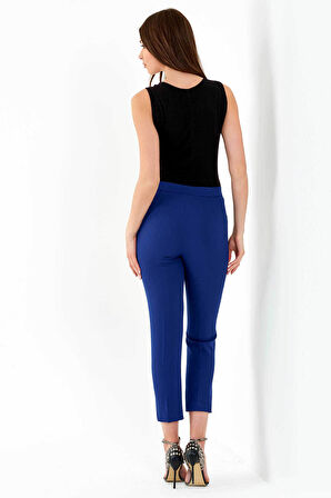 Tolga Saraçoğlu Kadın Dar Paça Bilek Boy Ofis Pantolon 30079 Lacivert